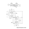 Technical Drawing Of Lift Off Hinge - 40 Series - Right-hand