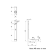 Technical Drawing Of Floor Bracket - 20 Series - Single Slot
