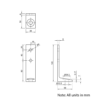 Technical Drawing Of Floor Bracket - 40 Series - Single Slot