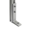 Floor Bracket - 45 Series - Single Slot mounted on aluminium extrusion