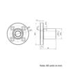 Technical Drawing Of Linear Round Flanged Bearing - 10mm