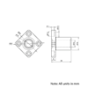 Technical Drawing Of Linear Square Flanged Bearing - 10mm