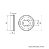 Technical Drawing Of Radial Flanged Bearing - Double Sealed - 10mm - Standard