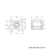 Technical Drawing Of Linear Housed Bearing - 12mm