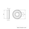 Technical Drawing Of Radial Flanged Bearing - Double Sealed - 12mm - Standard