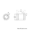 Technical Drawing Of Linear Bearing - 16mm