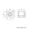 Technical Drawing Of Linear Housed Bearing - 16mm