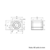 Technical Drawing Of Linear Housed Bearing - 20mm