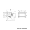 Technical Drawing Of Linear Housed Bearing - 25mm