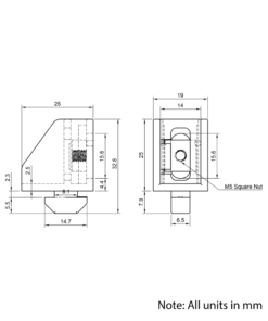 Technical Drawing Of Panel Bracket - 30 Series