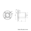 Technical Drawing Of Linear Round Flanged Bearing - 30mm