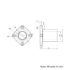 Technical Drawing Of Linear Square Flanged Bearing - 30mm