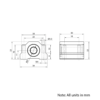 Technical Drawing Of Linear Housed Bearing - 8mm