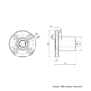 Technical Drawing Of Linear Round Flanged Bearing - 8mm