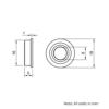 Technical Drawing Of Radial Flanged Bearing - Double Sealed - 8mm - Compact