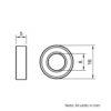Technical Drawing Of Radial Bearing - Double Sealed - 8mm - Compact