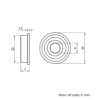 Technical Drawing Of Radial Flanged Bearing - Double Sealed - 8mm - Standard
