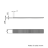 Technical Drawing Of Open Timing Belt - GT - 3MR - Neoprene - 12mm - 1000mm