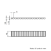 Technical Drawing Of Open Timing Belt - HTD - 5M - Neoprene - 15mm - 1000mm