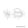 Technical Drawing Of Timing Belt Pulley - HTD - 5M - 16 Teeth - 15mm Belt - 8mm Bore