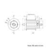 Technical Drawing Of Timing Belt Pulley - HTD - 5M - 16 Teeth - 20mm Belt - 1/4 Bore