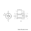 Technical Drawing Of Timing Belt Pulley - GT - 2MR - 20 Teeth - 15mm Belt - 1/4 Bore