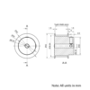 Technical Drawing Of Timing Belt Pulley - HTD - 5M - 24 Teeth - 20mm Belt - 1/4 Bore