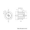 Technical Drawing Of Timing Belt Pulley - HTD - 5M - 24 Teeth - 20mm Belt - 8mm Bore