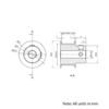 Technical Drawing Of Timing Belt Pulley - GT - 2MR - 30 Teeth - 10mm Belt - 1/4 Bore