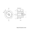 Technical Drawing Of Timing Belt Pulley - GT - 3MR - 30 Teeth - 15mm Belt - 1/4 Bore