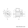 Technical Drawing Of Timing Belt Pulley - GT - 2MR - 30 Teeth - 6mm Belt - 5mm Bore