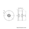 Technical Drawing Of Timing Belt Smooth Idler - HTD - 5M - 36 Teeth - 15mm Belt - 8mm Bore