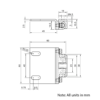 Technical Drawing Of Magnetic Catch Mount - 40 & 45 Series