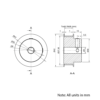 Technical Drawing Of Timing Belt Pulley - GT - 3MR - 40 Teeth - 10mm Belt - 8mm Bore