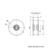 Technical Drawing Of Timing Belt Smooth Idler - GT - 3MR - 40 Teeth - 15mm Belt - 5mm Bore