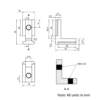 Technical Drawing Of Heavy Duty Inner Link Connector - Butt - Outside - 40 & 45 Series - With Fixings