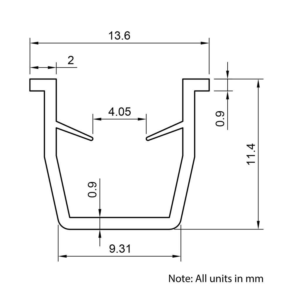 Technical Drawing Of Panel Seal - 40 & 45 Series