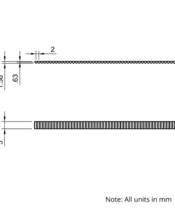 Technical Drawing Of Open Timing Belt - GT - 2MR - EPDM - 5mm - 1000mm