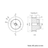 Technical Drawing Of Timing Belt Pulley - GT - 2MR - 60 Teeth - 10mm Belt - 1/4 Bore