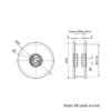 Technical Drawing Of Timing Belt Smooth Idler - GT - 2MR - 60 Teeth - 15mm Belt - 5mm Bore