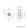 Technical Drawing Of Timing Belt Toothed Idler - GT - 2MR - 60 Teeth - 15mm Belt - 5mm Bore