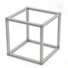 Assembled Cuboid Frame - 20 Series - 500x500x500mm - Silver