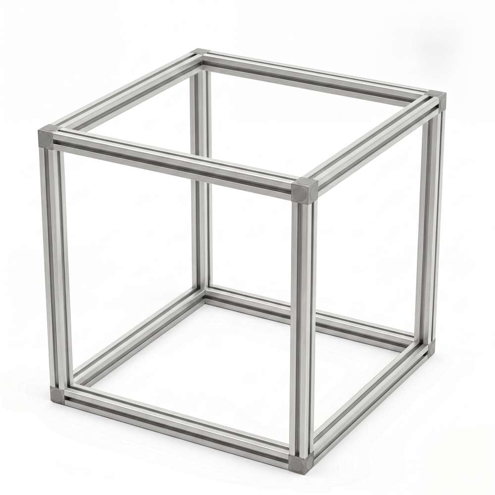 Assembled Cuboid Frame - 20 Series - 500x500x500mm - Silver