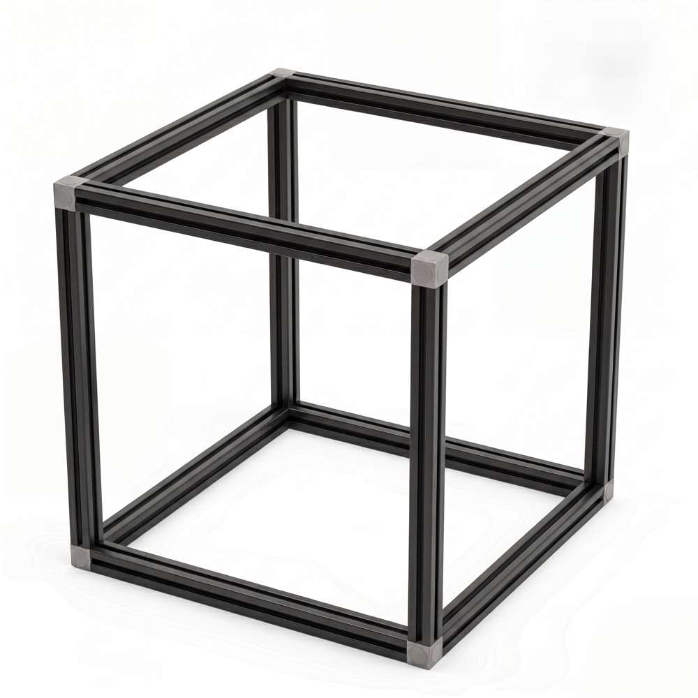 Assembled Cuboid Frame - 20 Series - 500x500x500mm - Black
