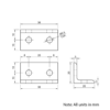Technical Drawing Of Universal Corner Bracket - 20 Series - 40x20 - Black