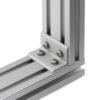 Universal Corner Bracket - 20 Series - 40x20 - Black - With Fixings Joining Aluminium Extrusion