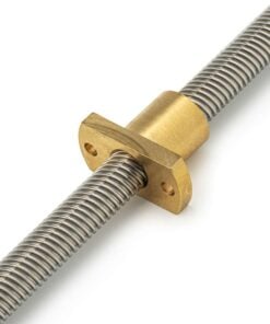 Lead Screw Round Flanged Nuts - Tr12*10-2P (5 Start) - Spanner Flat - Brass On Lead Screw