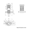 Technical Drawing Of Lead Screw Anti-backlash Round Flanged Nut - Tr8*2-2P (1 Start) - Spanner Flat - Brass - With Spring