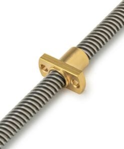 Lead Screw Round Flanged Nuts - Tr8*2-2P (1 Start) - Spanner Flat - Brass On Lead Screw