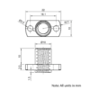 Technical Drawing Of Lead Screw Round Flanged Nut - Tr8*2-2P (1 Start) - Spanner Flat - POM